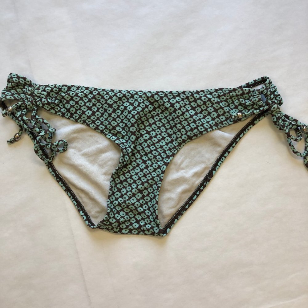 INGEAR (Nordstrom) Brown & Aqua Tie Bikini M EUC - Picture 5 of 8